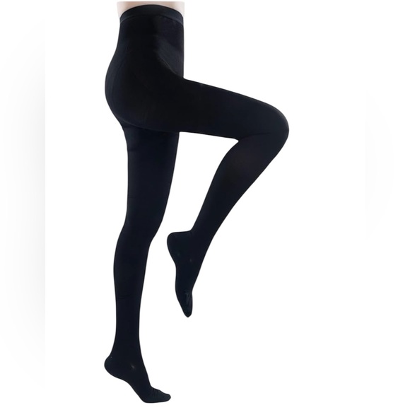 Black Compression Closed Toe Pantyhose Tights XL - Picture 1 of 13
